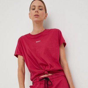 Dkny Sport Cotton Metallic-Logo T-Shirt NWT